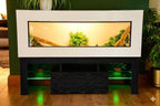4ft Modern White Reptile Vivarium + Black LED Stand and Light Included