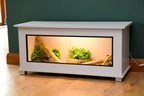 Modern Light Grey Reptile Vivarium / Tortoise Table - 1m Wide (Between 3-4ft) - Sliding Doors & Hinge Lid -LED Light Included