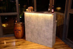 Grey Stone Effect LED Home Bar with Stools (1m)