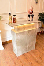 Grey Stone Effect LED Home Bar