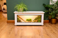 Modern White Reptile Vivarium / Tortoise Table - 1m Wide (Between 3-4ft) - Sliding Doors & Hinge Lid -LED Light Included
