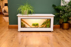 Modern White Reptile Vivarium / Tortoise Table - 1m Wide (Between 3-4ft) - Sliding Doors & Hinge Lid -LED Light Included