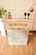 Grey Stone Effect LED Home Bar