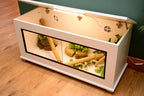 Modern White Reptile Vivarium / Tortoise Table - 1m Wide (Between 3-4ft) - Sliding Doors & Hinge Lid -LED Light Included