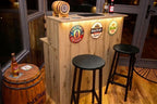 Oak Effect LED Home Bar with Stools (1m)