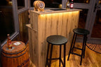 Oak Effect LED Home Bar with Stools (1m)
