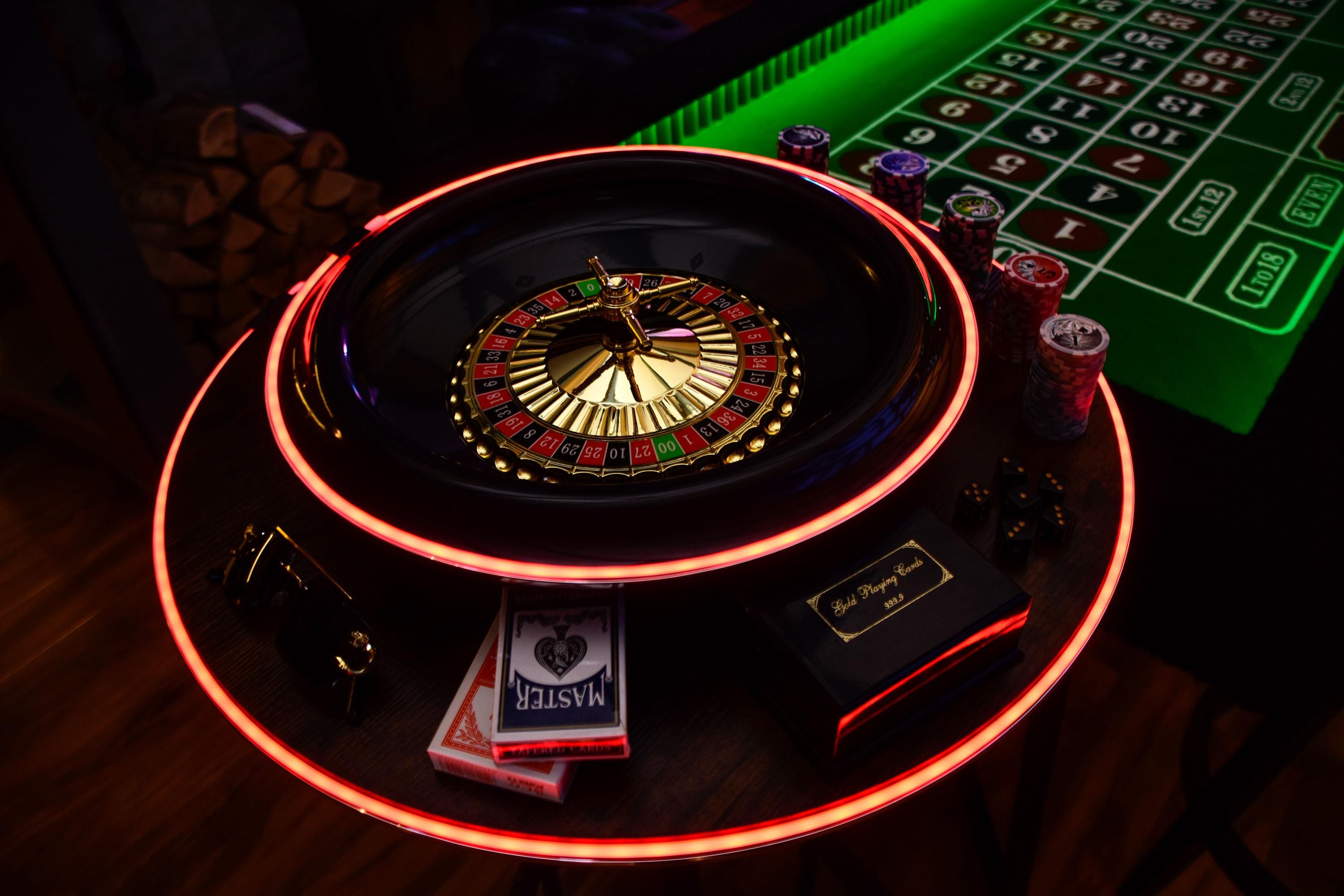6ft LED Luxury Casino Vault Table with Glass Top