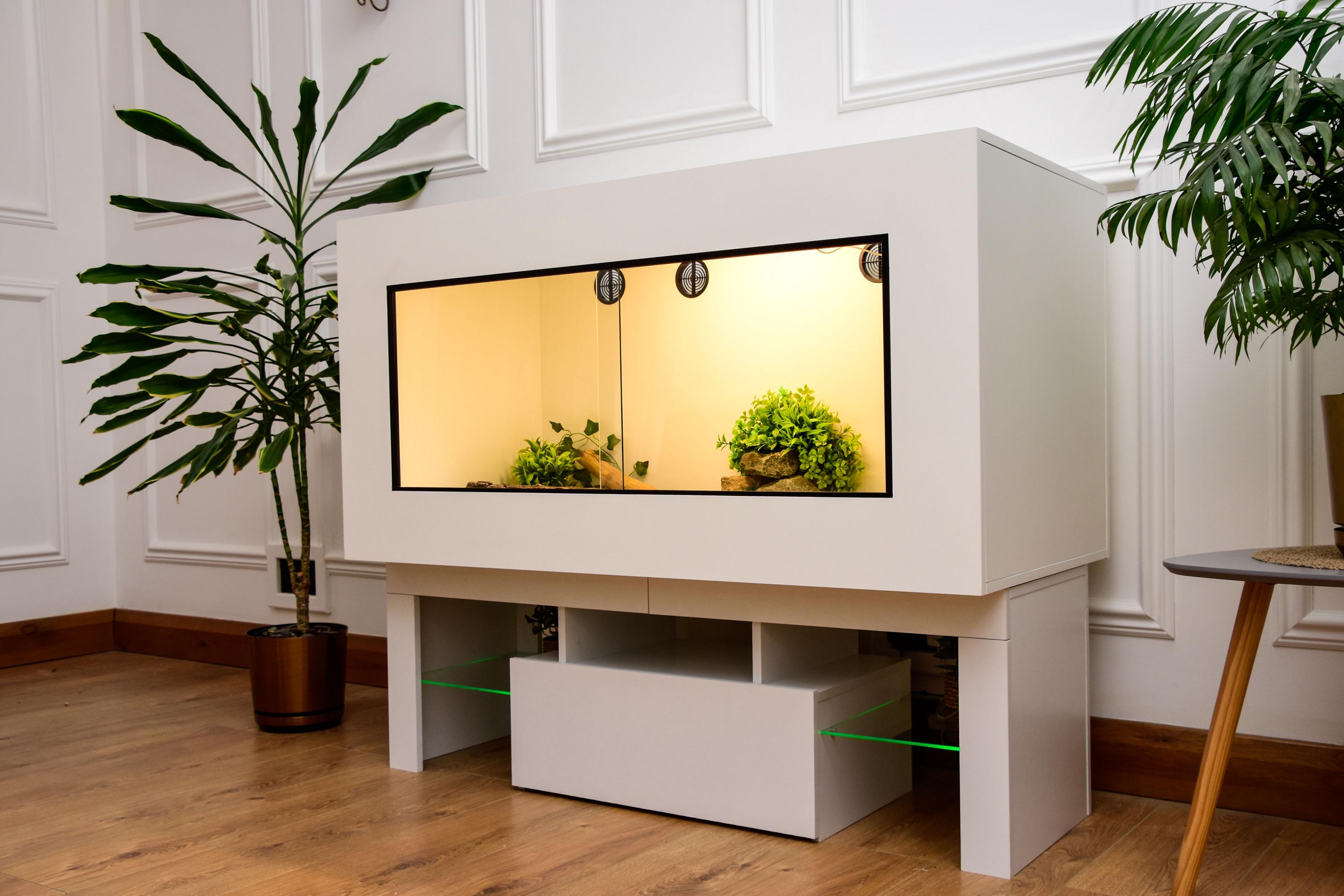 Large 4 x 2 x 2 Modern Reptile Vivarium with LED Stand