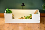 3ft x 14" x 10" Open Top Tortoise Table with Glass Window