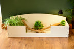 4ft x 16" x 15" Open Top Tortoise Table with Glass Window