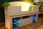 4ft x 16" x 15" Open Top Tortoise Table + LED Stand and Glass Window