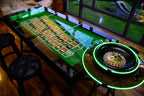 6ft LED Luxury Casino Vault Table with Glass Top