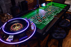 6ft LED Luxury Casino Vault Table with Glass Top