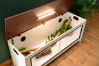 White 4ft Vivarium & Tortoise Enclosure with Wood Effect Lid