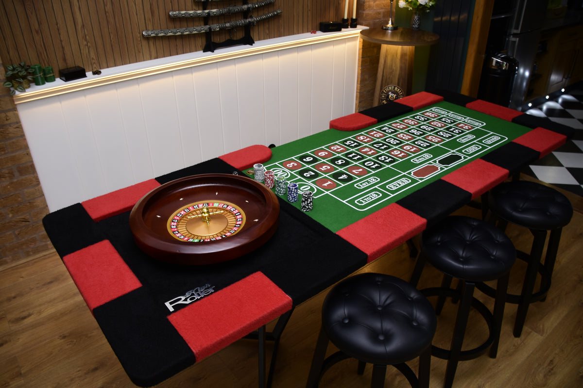8ft Roulette Table Top - Casino Game Table with Professional Wooden Wheel
