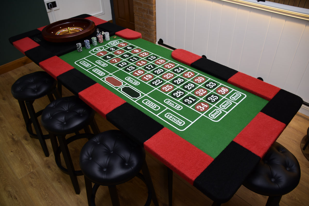 8ft Roulette Table Top - Casino Game Table with Professional Wooden Wheel