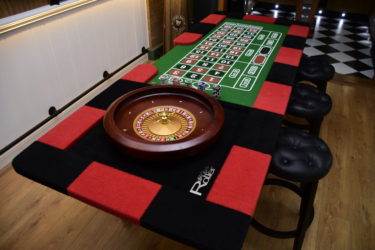 8ft Roulette Table Top - Casino Game Table with Professional Wooden Wheel