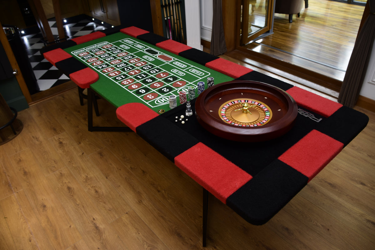 8ft Roulette Table Top - Casino Game Table with Professional Wooden Wheel
