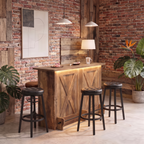 Large Rustic 5ft Cross Design Light up Home Bar — Stools Optional