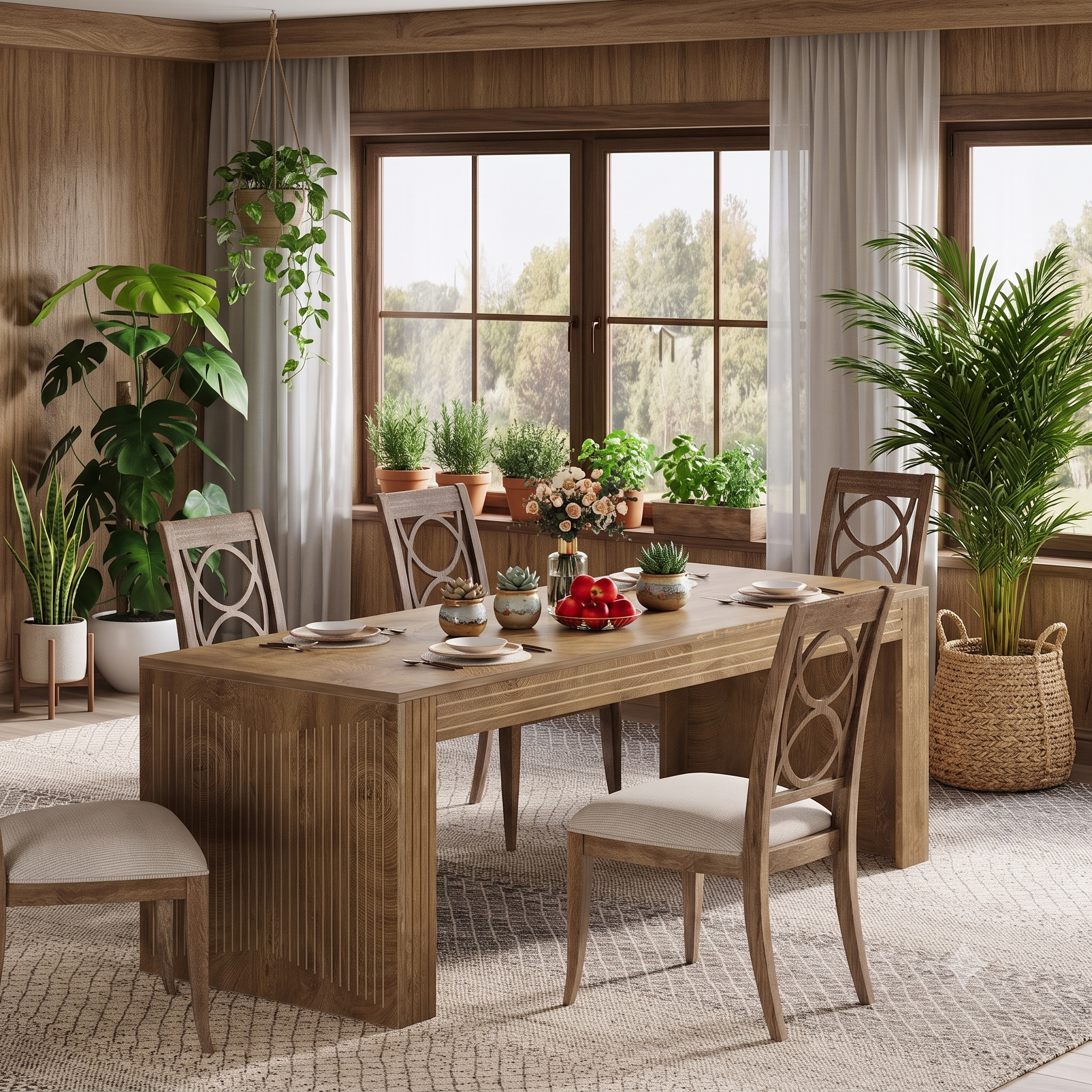 Large Rustic Dining Table lifestyle shot