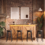 Large Rustic 5ft Cross Design Light up Home Bar — Stools Optional