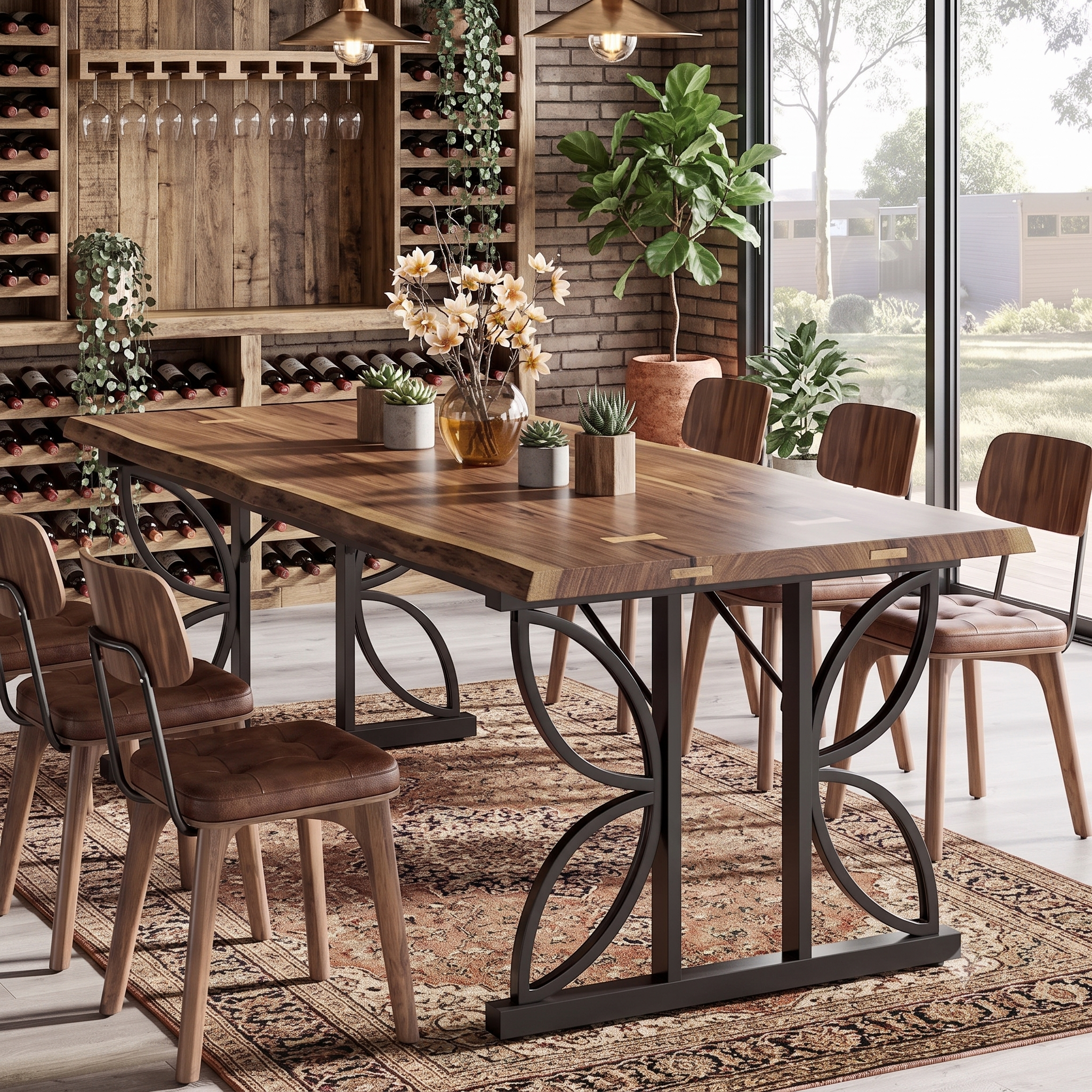 Rustic Industrial Farmhouse Dining Table lifestyle shot
