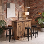 Large Rustic 5ft Cross Design Light up Home Bar — Stools Optional