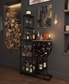 Freestanding wine rack and bar shelving unit side view