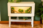 3ft Modern White Reptile Vivarium + White Stand - LED Light Included
