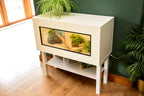 3ft Modern White Reptile Vivarium + White Stand - LED Light Included