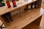 Oak Effect LED Home Bar with Stools (1m)
