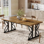 Rustic Industrial Farmhouse Dining Table in industrial loft dining room