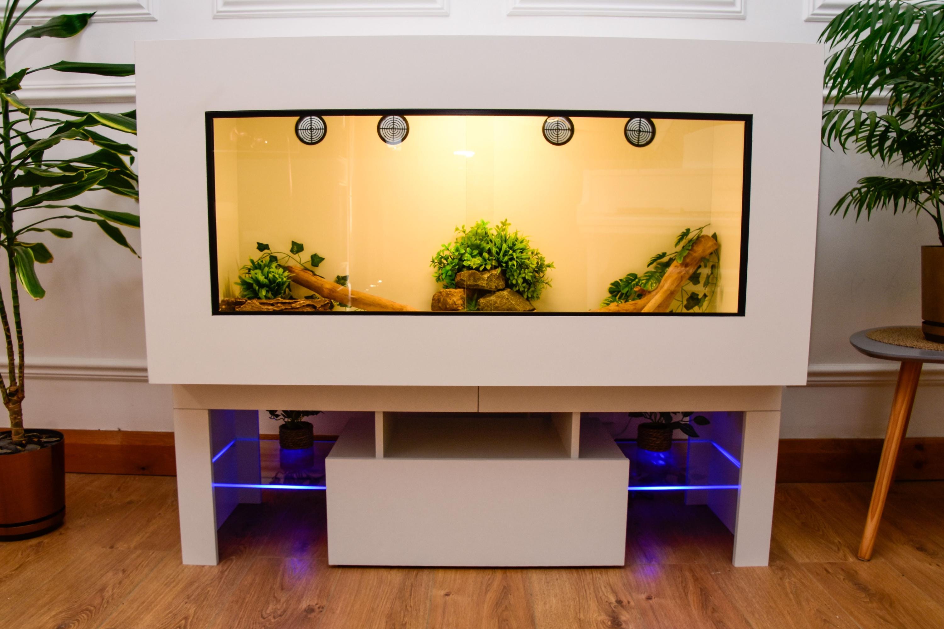 Large 4 x 2 x 2 Modern Reptile Vivarium with LED Stand