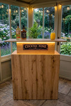 Oak Effect LED Home Bar