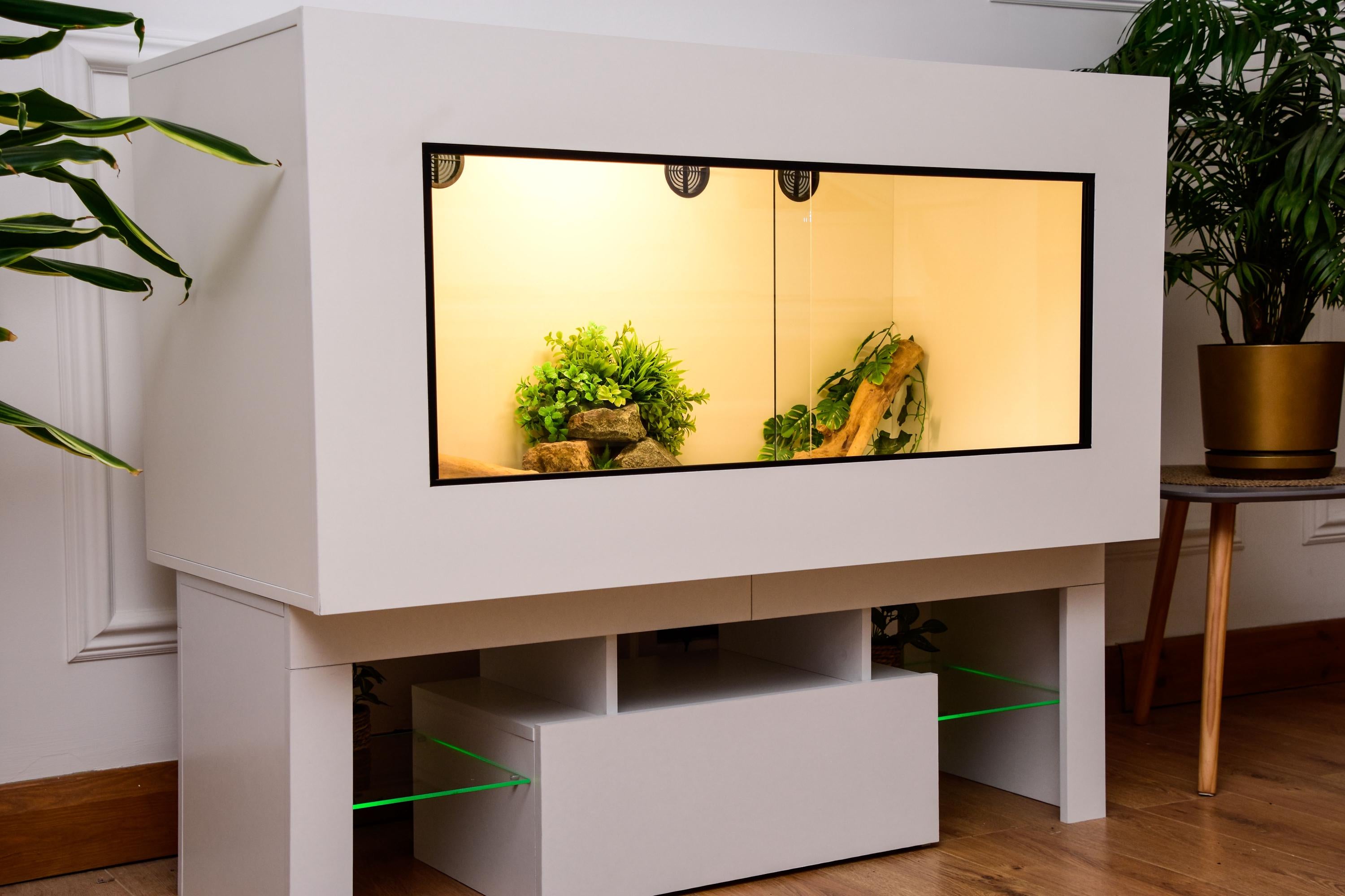 Large 4 x 2 x 2 Modern Reptile Vivarium with LED Stand