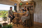 Old Wood Effect LED Home Bar with Stools (6ft)