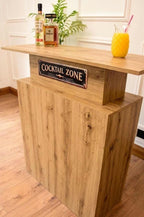 Oak Effect LED Home Bar