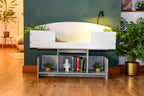 4ft x 16" x 15" Open Top Tortoise Table + Wide LED Grey Stone Stand and Glass Window