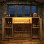 Oak Effect LED Home Bar with Stools (6ft)