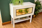 3ft Modern White Reptile Vivarium + White Stand - LED Light Included