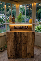 Old Wood Effect LED Home Bar (1m)