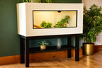 3ft Modern White Reptile Vivarium + Black Stand - LED Light Included