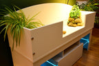 4ft x 16" x 15" Open Top Tortoise Table + LED Stand and Glass Window