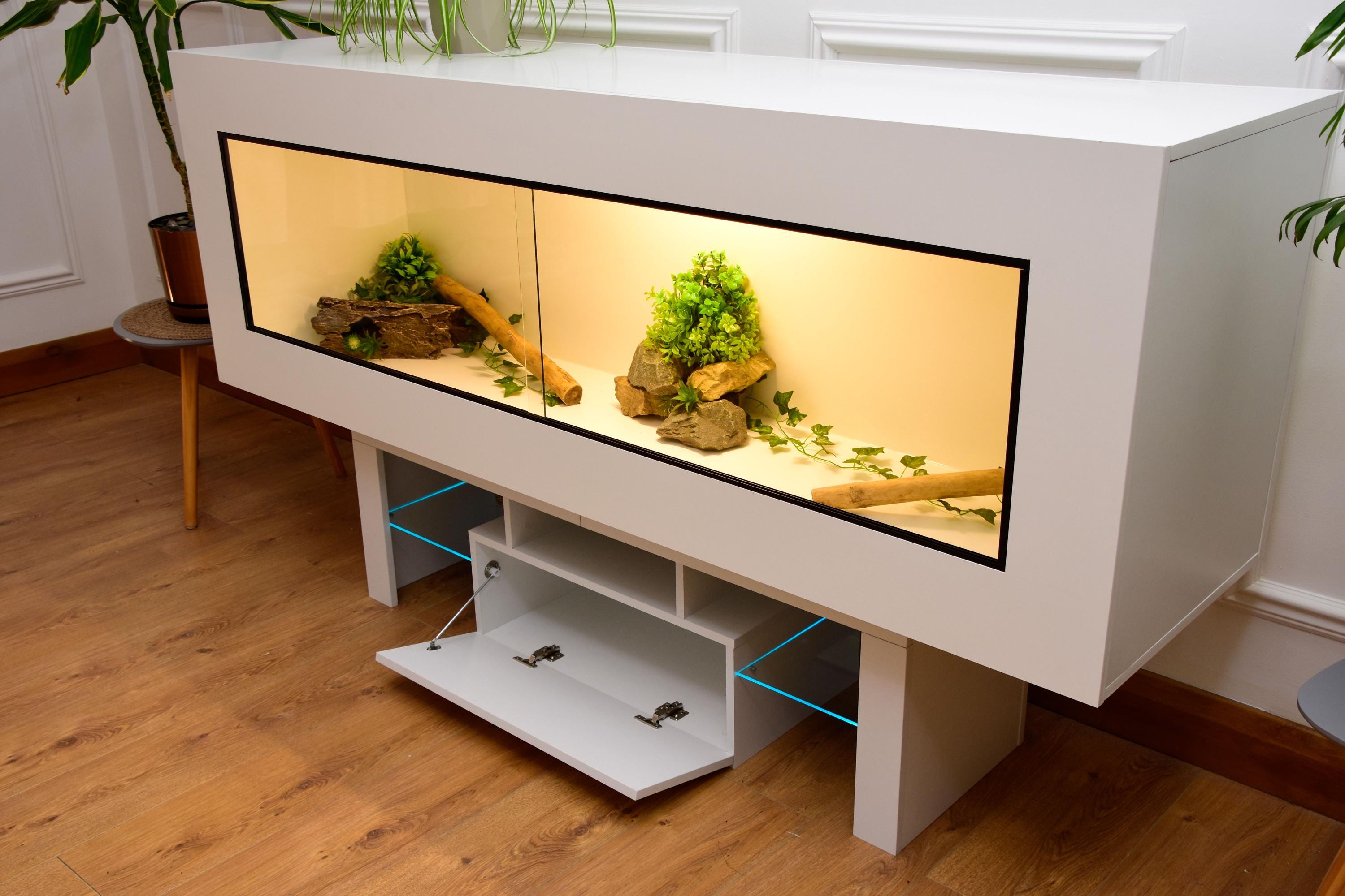 Large 6ft x 19" x 24" Modern Reptile Vivarium with LED Stand