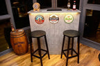 Grey Stone Effect LED Home Bar with Stools (1m)