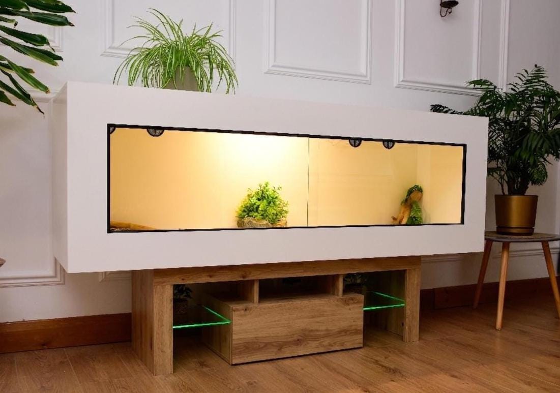 Large 6ft x 19" x 24" Modern Reptile Vivarium with LED Stand