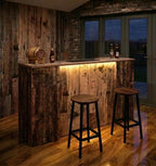 Old Wood Effect LED Home Bar with Stools (6ft)