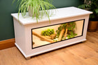 Modern White Reptile Vivarium / Tortoise Table - 1m Wide (Between 3-4ft) - Sliding Doors & Hinge Lid -LED Light Included
