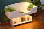 4ft x 16" x 15" Open Top Tortoise Table + Wide LED Stand and Glass Window