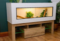 4ft Modern White Reptile Vivarium + Artisan Oak Effect LED Stand and Light Included